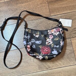 Dana Buchman Black Floral Crossbody Bag new with tags